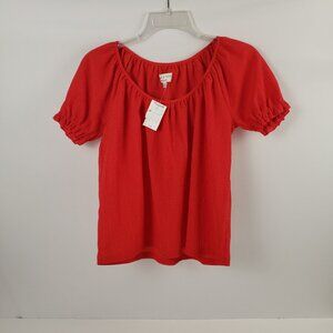 Madewell Texture & Thread XXS Red NWT Womens Blouse Top Spring Summer
